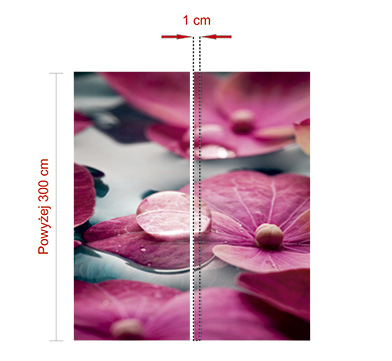 Fototapety, których dłuższy bok przekracza 300cm powinny być łączone z 1 cm zakładką